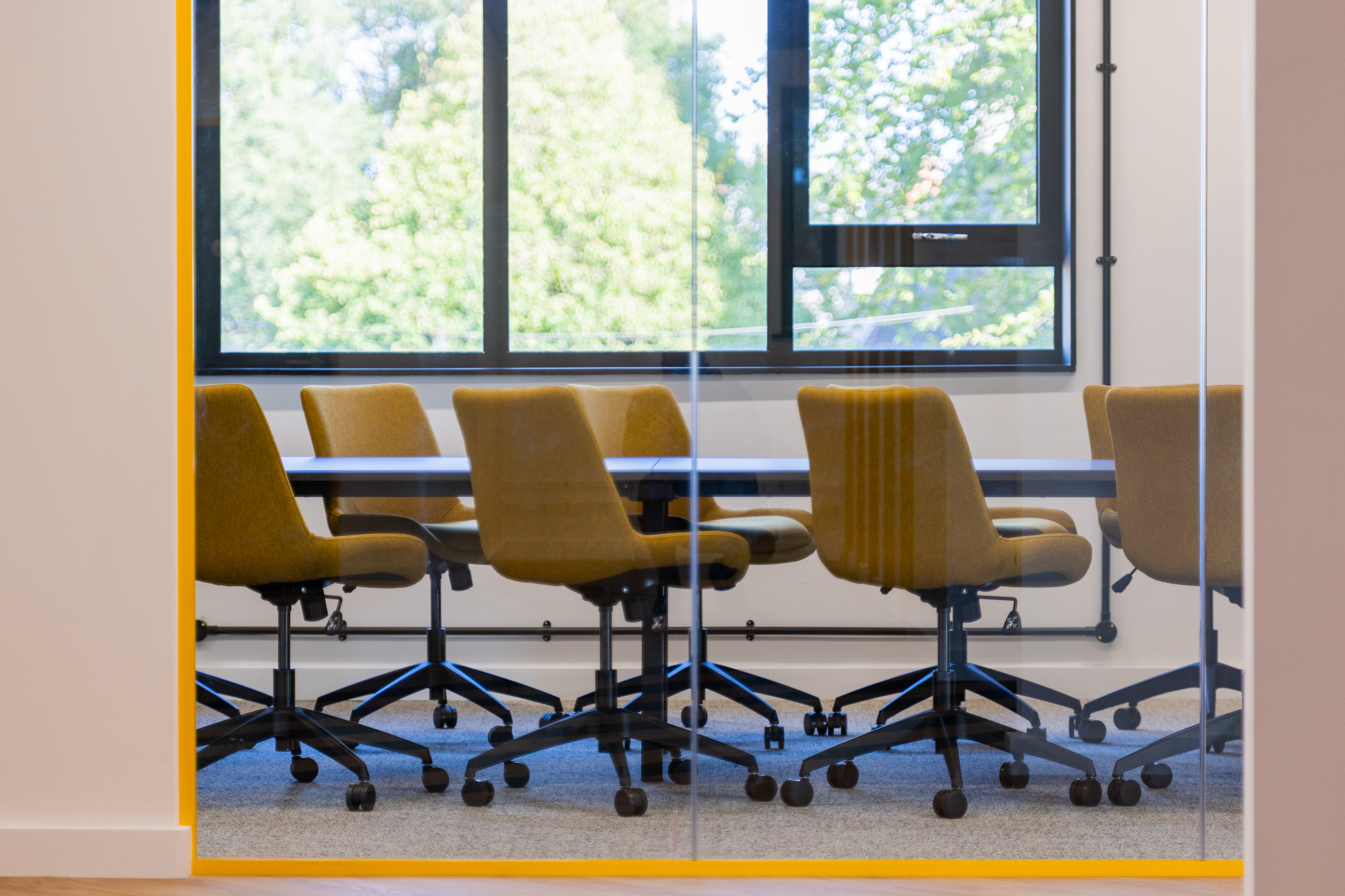 Glazed meeting room partition installed by EGI at The Business Hive, Grimsby