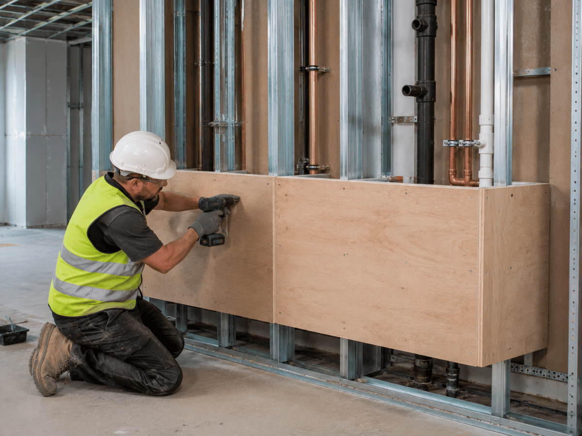 Plywood boxing-in solutions for commercial pipework and building services