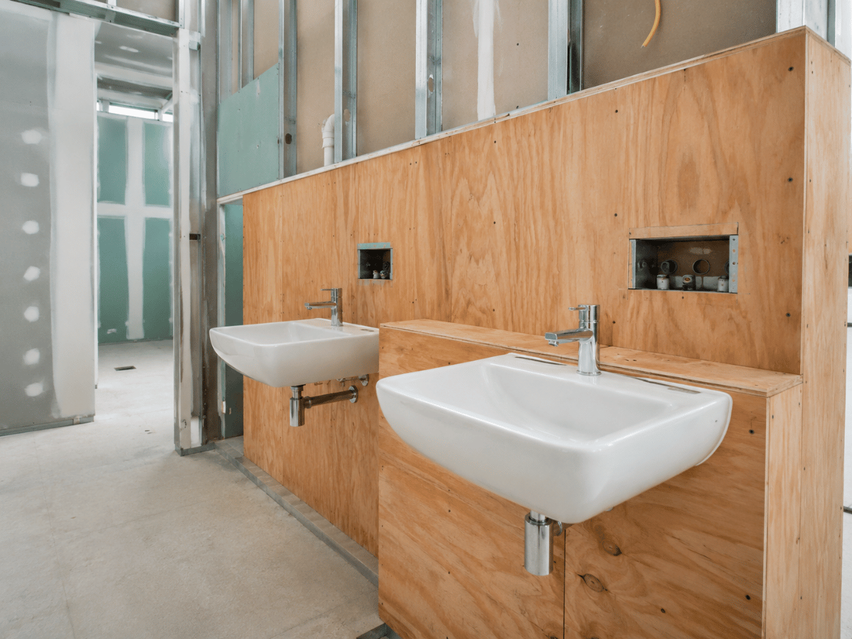 Marine hardwood plywood used within commercial washroom and interior fit-out applications