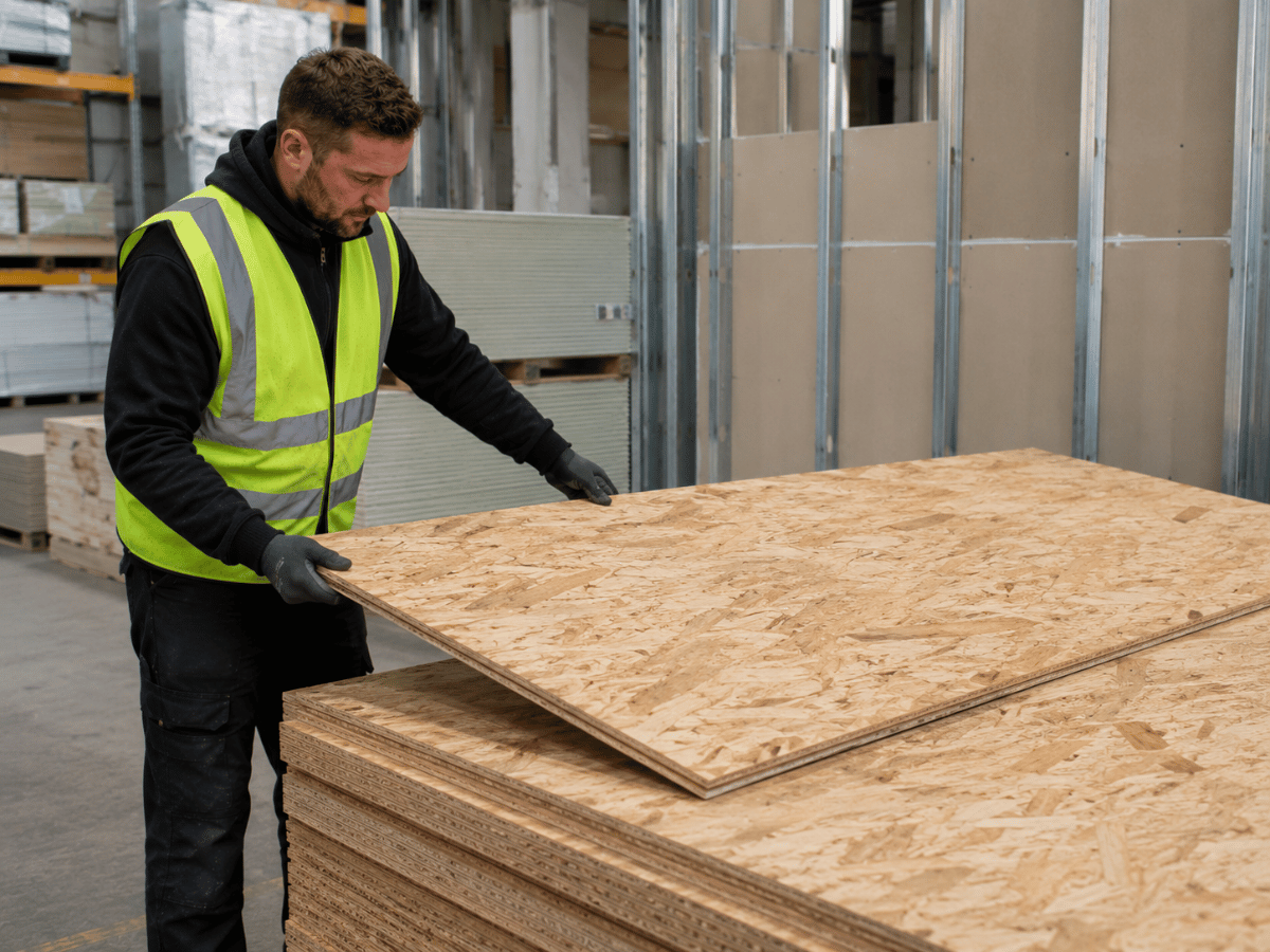 OSB boards used within commercial construction and drylining applications