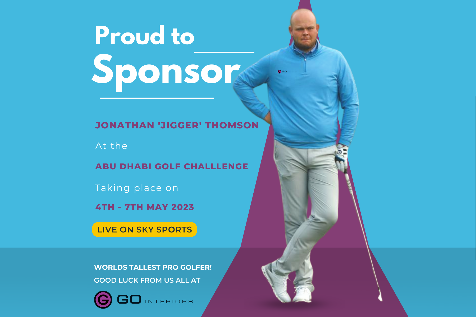 GO Interiors Proudly Sponsors Golfer Jonathan 'Jigger' Thomson!